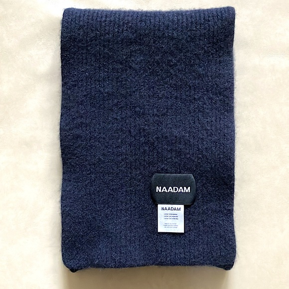 Naadam Navy Cashmere Scarf - Picture 2 of 3